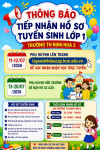 Thông báo tiếp nhận hồ sơ tuyển sinh lớp 1 năm học 2026–2027