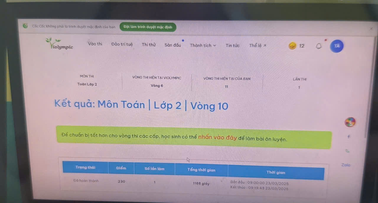 Thi violympic Toán, Tiếng Việt cấp quốc gia