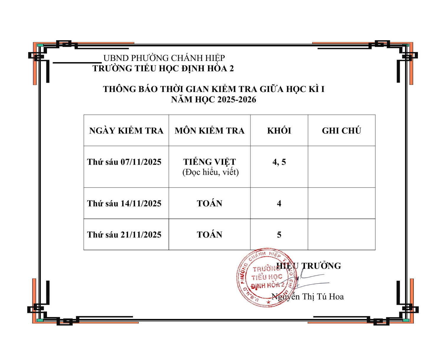 THÔNG BAO LỊCH KIỂM TRA GK1, NH 25025 2026 signed signed
