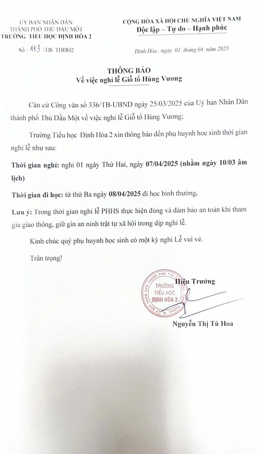 NGHĨ LỄ GIỖ TỔ HÙNG VƯƠNG